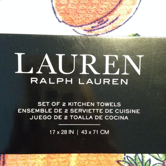 New! NWT Ralph Lauren Kitchen Towel Set of 2. Fruits & Flowers. Colorful Fun. - Picture 6 of 7